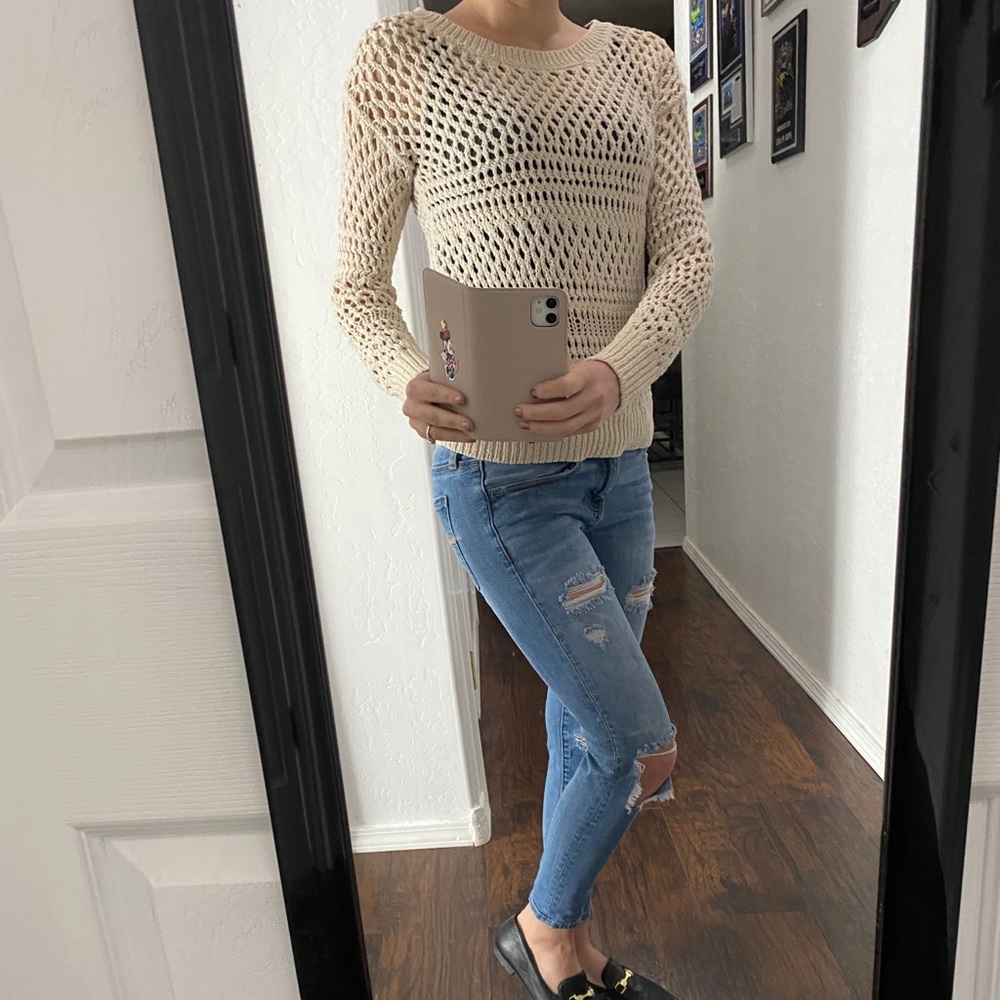 American Eagle Outfitters Cream Sweater